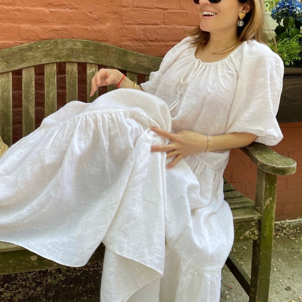 The Golden Edit Sol Dress in Polignano linen